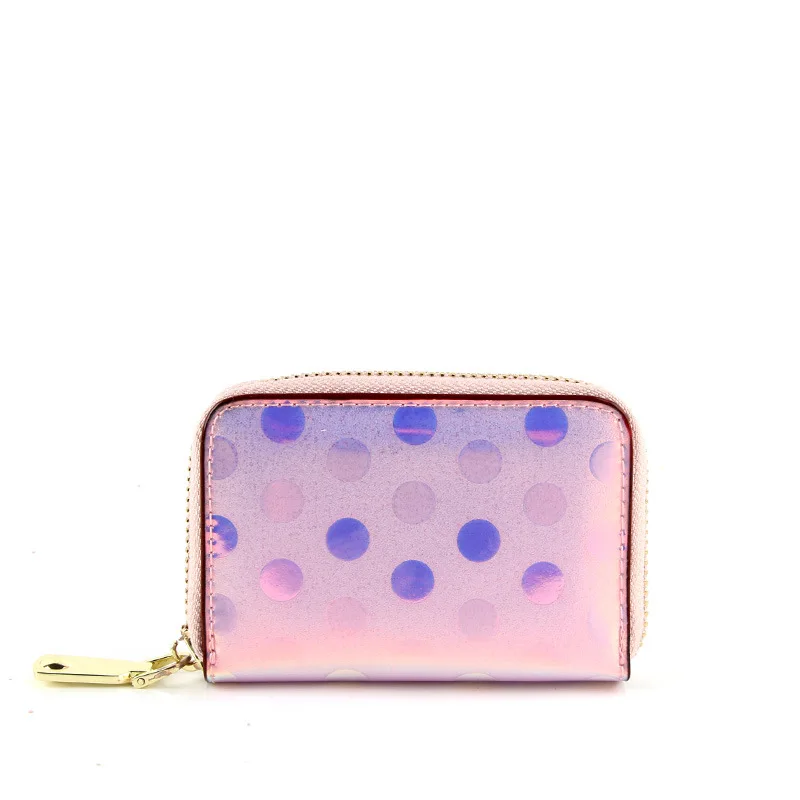 1383- Purple Women Wallets Lanyard Laser Holographic Wallet Women Long Purse Female Clutch Bag Portfel Zip Phone Pocket Card Holder Carteras - Цвет: 1383- Purple