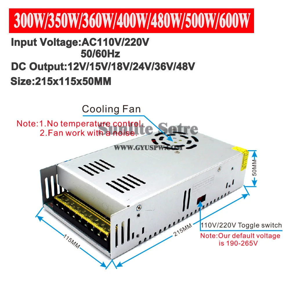 12V15V18V24V36V48V300W-600W