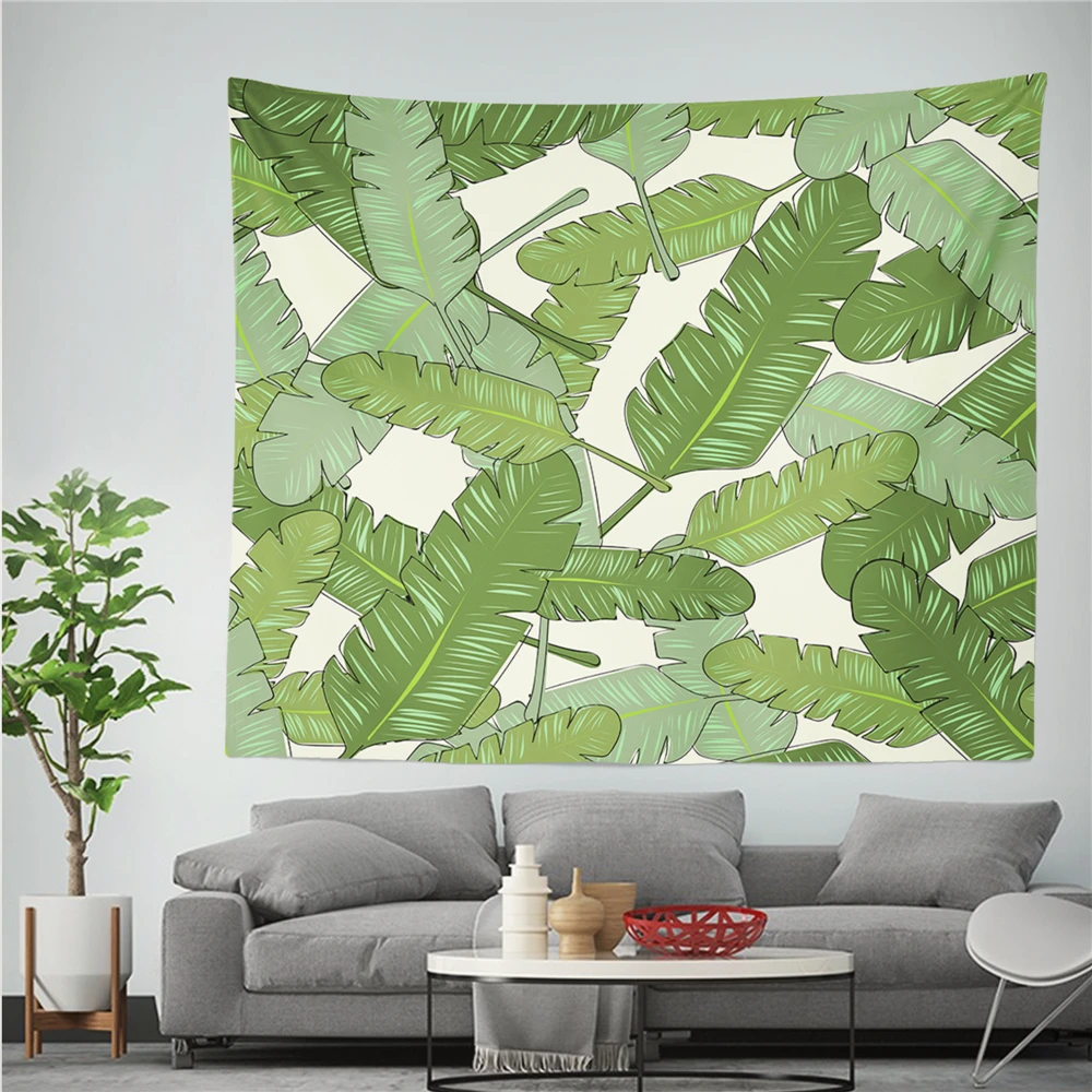 

Tropical Plant Leaves Tapestry Palm Leaves Pattern 3D Printed Wall Hanging Tapestry Bohemia Beach Throw Towel Yoga Mat Crapet