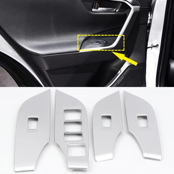 

Car Styling Interior Matte Door Armrest Window Switch Button Frame Trim 4pcs Left Hand Drive For Toyota RAV4 XA50 2019