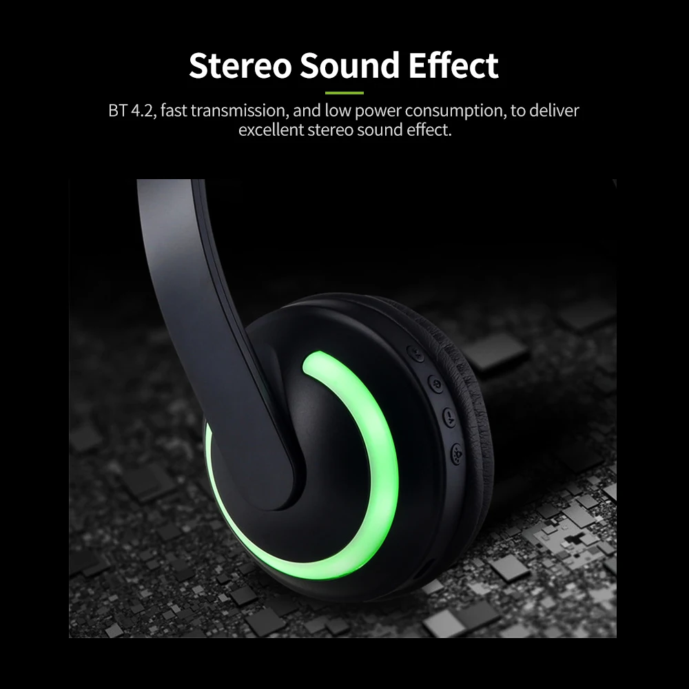 LED Cat Ear Headset Bluetooth Headphone RGB 7 Color Lights Noise Cancelling Headphones BT 4 2 Kids Earphone Supports 3 5mm Plug