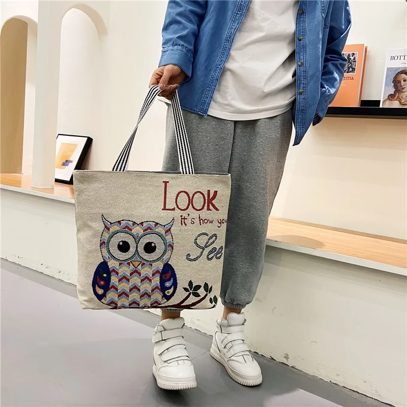 Fashion Folding Women Big Size Handbag Tote Ladies Casual Flower Printing Canvas Graffiti Shoulder Bag Beach Bolsa Feminina