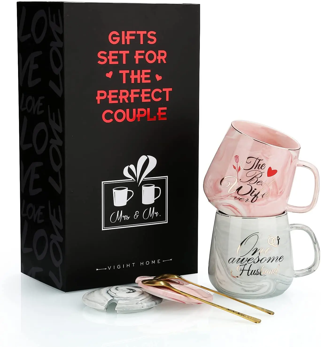 Set of 2 Mr and Mrs Mugs, Wedding Mug Set, His and Hers Mugs, Custom Couple  Mugs, Newlywed Gift Idea, Marriage Mug Set, Anniversary Mug Set 