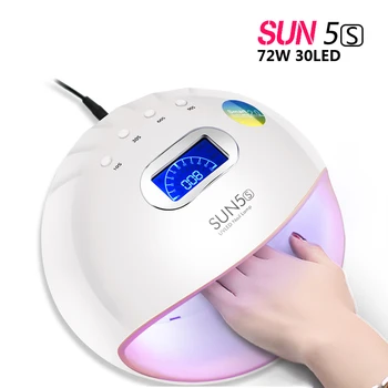 

SUN5S Nail Art 72W 30LED UV LED Lamp Nail Polish Curing For All Gel Manicure Nail Dryer LCD Auto Sensor 10s/30s/60s/90s Timer