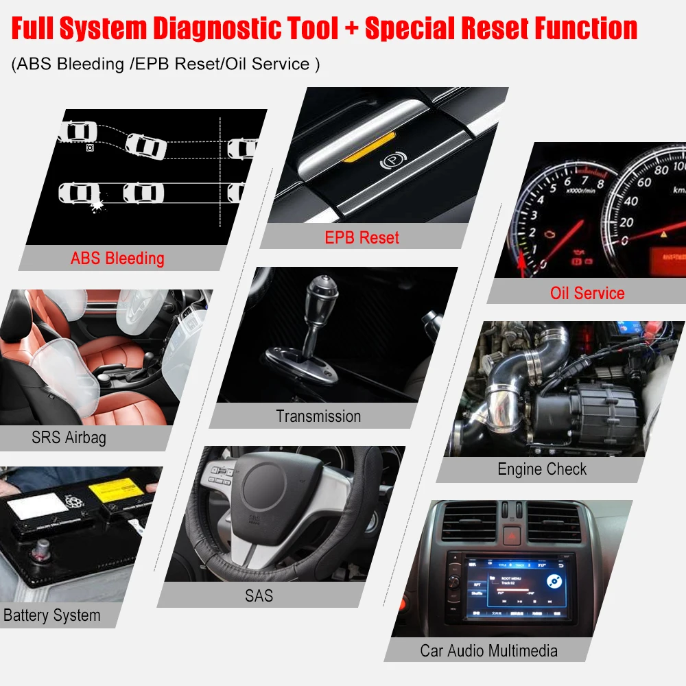 Ancel FX4000 Профессиональный OBD 2 Автомобильный сканер ABS EPB масляный Сервис Сброс