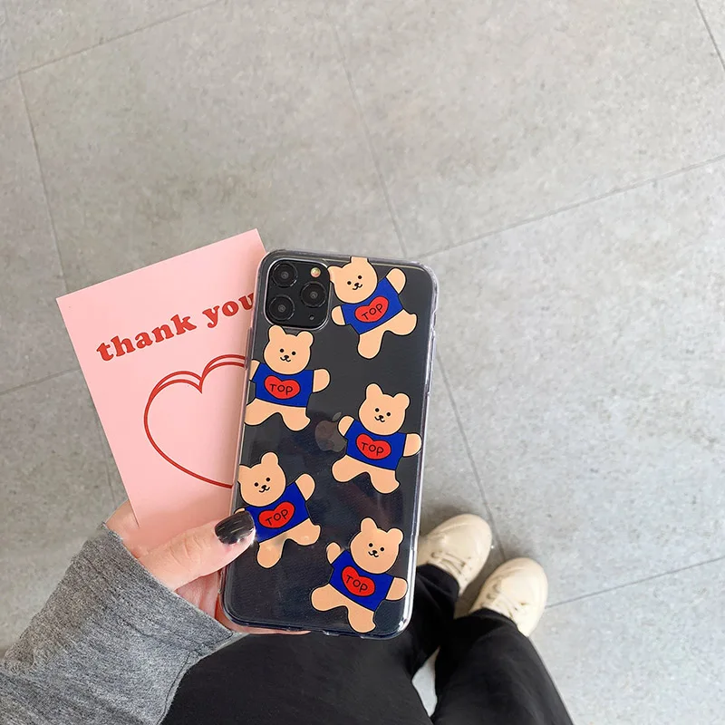 Забавные милые чехлы для телефонов с медведем iphone 11 Pro max XR XS MAX чехол iPhone X 6 7 8 plus