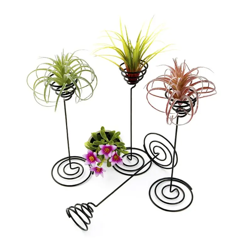Creative Black Iron Air Pineapple Base Plant Flower Pot Rack Holder Home Balcony Garden Decor Supplies Landscape Accessories