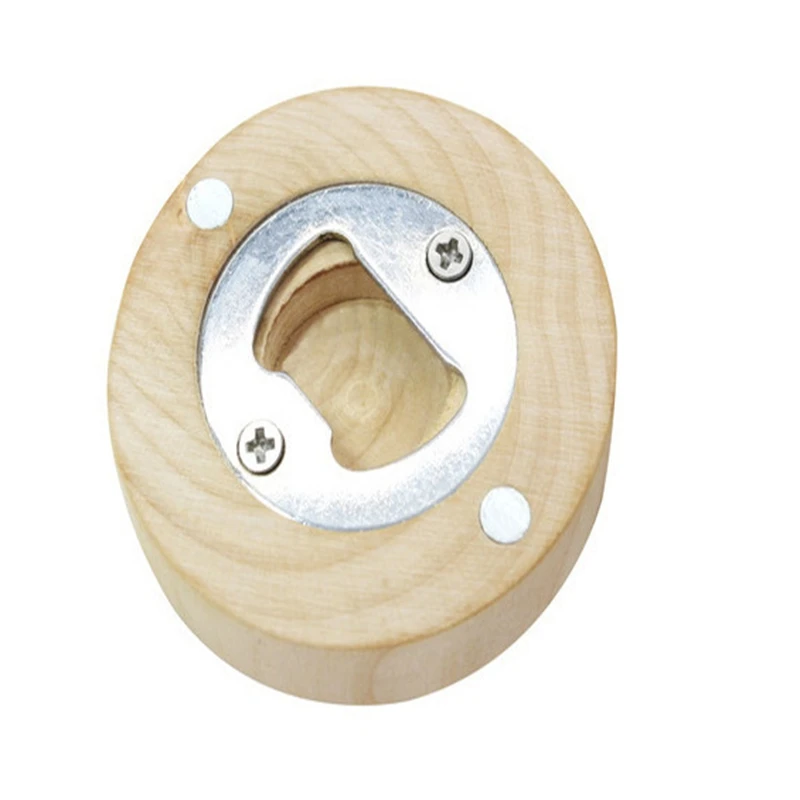 10 шт/лот может настроить гравировальный логотип пустой DIY деревянная круглая форма открывалка для бутылок Coaster холодильник магнит украшения
