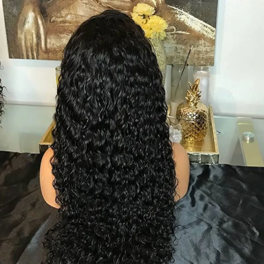 Поддельные кожи головы прозрачный 360 синтетический фронтальный парик человеческих волос предварительно сорвал бразильский Remy кудрявый парик с волосами младенца для черных женщин Atina