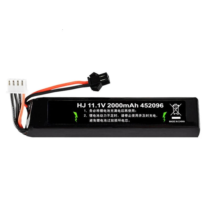 452096 Аккумулятор для водяного пистолета 2S / 3S Lipo 7 4 В/11 1 В 2000 мАч AKKU Mini Airsoft BB