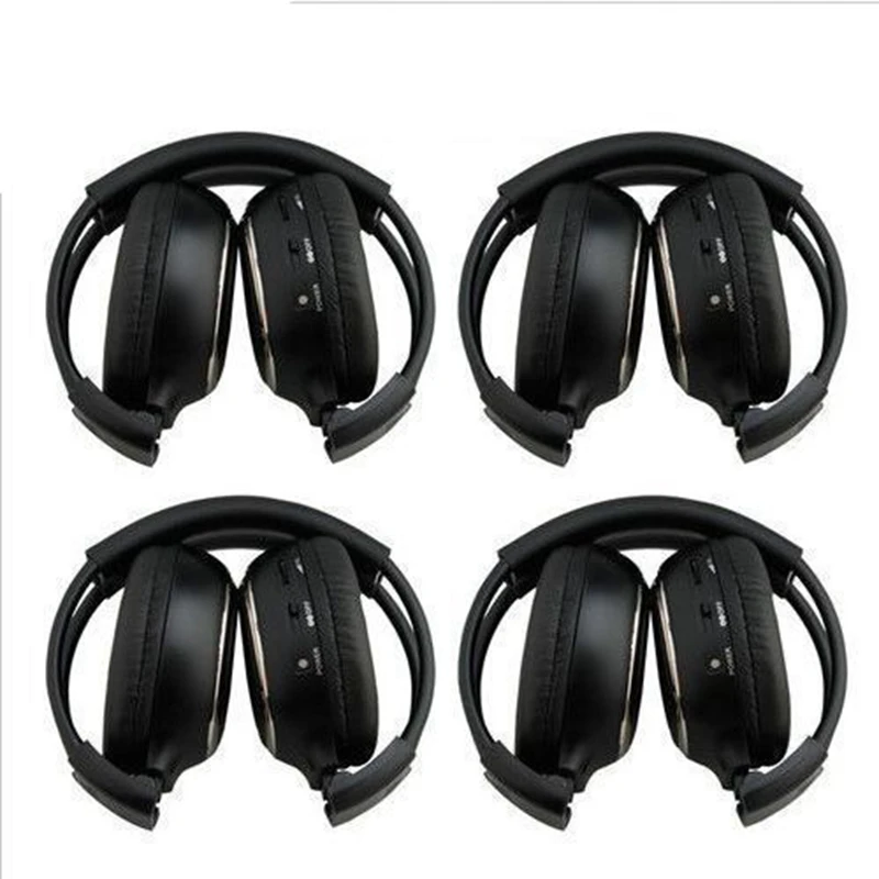 

HQ 4PCS IR Wireless Headphones Headsets for Car DVD Player L Flip Down&Headrest