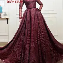 Блестящее платье для выпускного вечера с длинными рукавами, с круглым вырезом, а-силуэт, с блестками, длинное платье для выпускного вечера с карманом Vestido De Formatura Longo