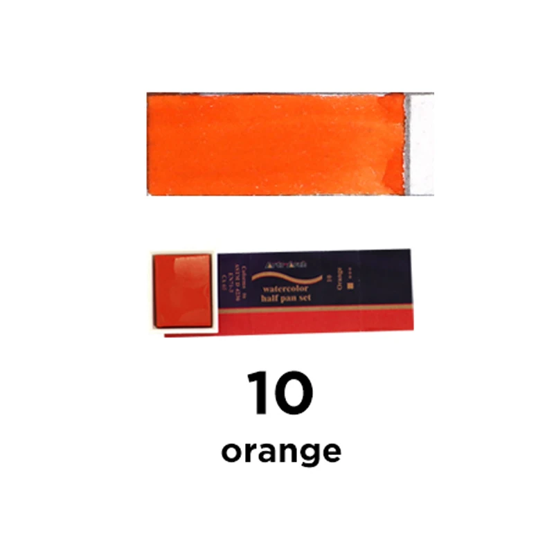 Orange-10 SeamiArt, 24 цвета, одноцветные, акварельные, пигментные, полупанельные, акварельные краски для художника, рисование, товары для рукоделия - Цвет: Orange-10