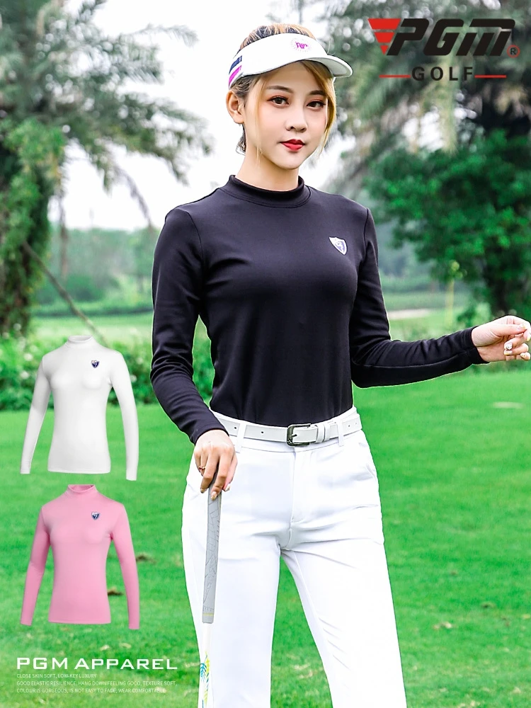 PGM одежда для гольфа эластичная ткань с длинными рукавами нижнее теплое термобелье рубашка для женщин леди mon с фланелеткой одежда