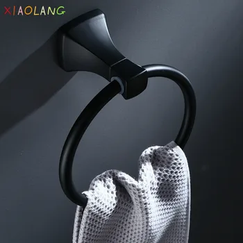 

XIAOLANG 2020Black Space Aluminum Towel Ring, European Dumb Black Toilet, Towel Ring, Archaize Towel Ring