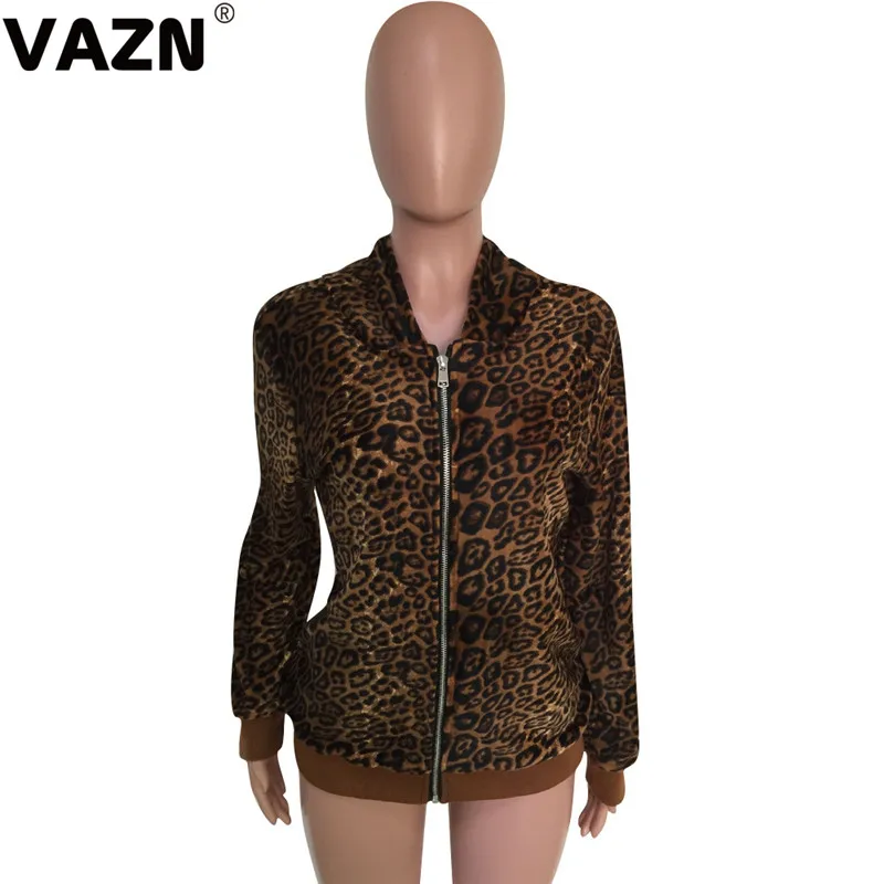 VAZN новая верхняя одежда леопардовой расцветки, повседневная, обычная, Молодежная, модная, с капюшоном, с длинным рукавом, для офиса, для женщин, тонкая, повседневная верхняя одежда