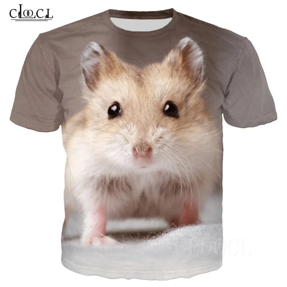 Pet Roborovski хомяк футболки Для Мужчин's Женская одежда животное мышь узор 3D Футболка с принтом Повседневное летняя уличная Homme пуловер