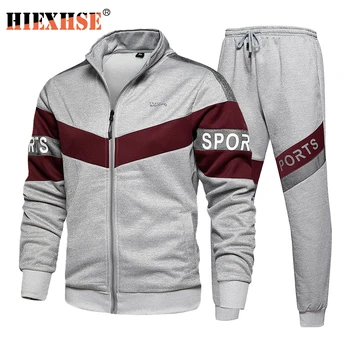 

2020 New Tracksuit Set Men Autumn Spring Sportwear Men Hoodie Zipper Coat Pants 2 Piece Sets Sweat Suit Sport Fitness Sets EUR