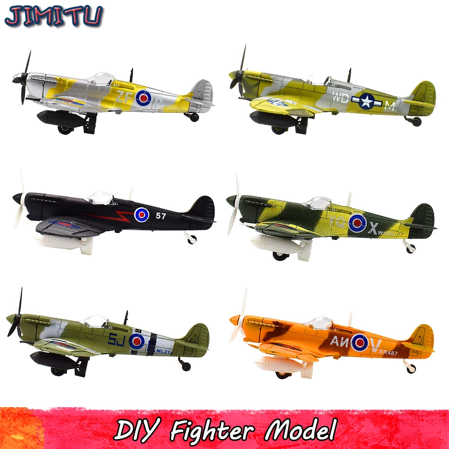 

Spitfire Fighter Model Kit Toys for Children DIY Aircraft Assembly Models Kits Educational Toy Gifts for Kids 1 PCS Random Color