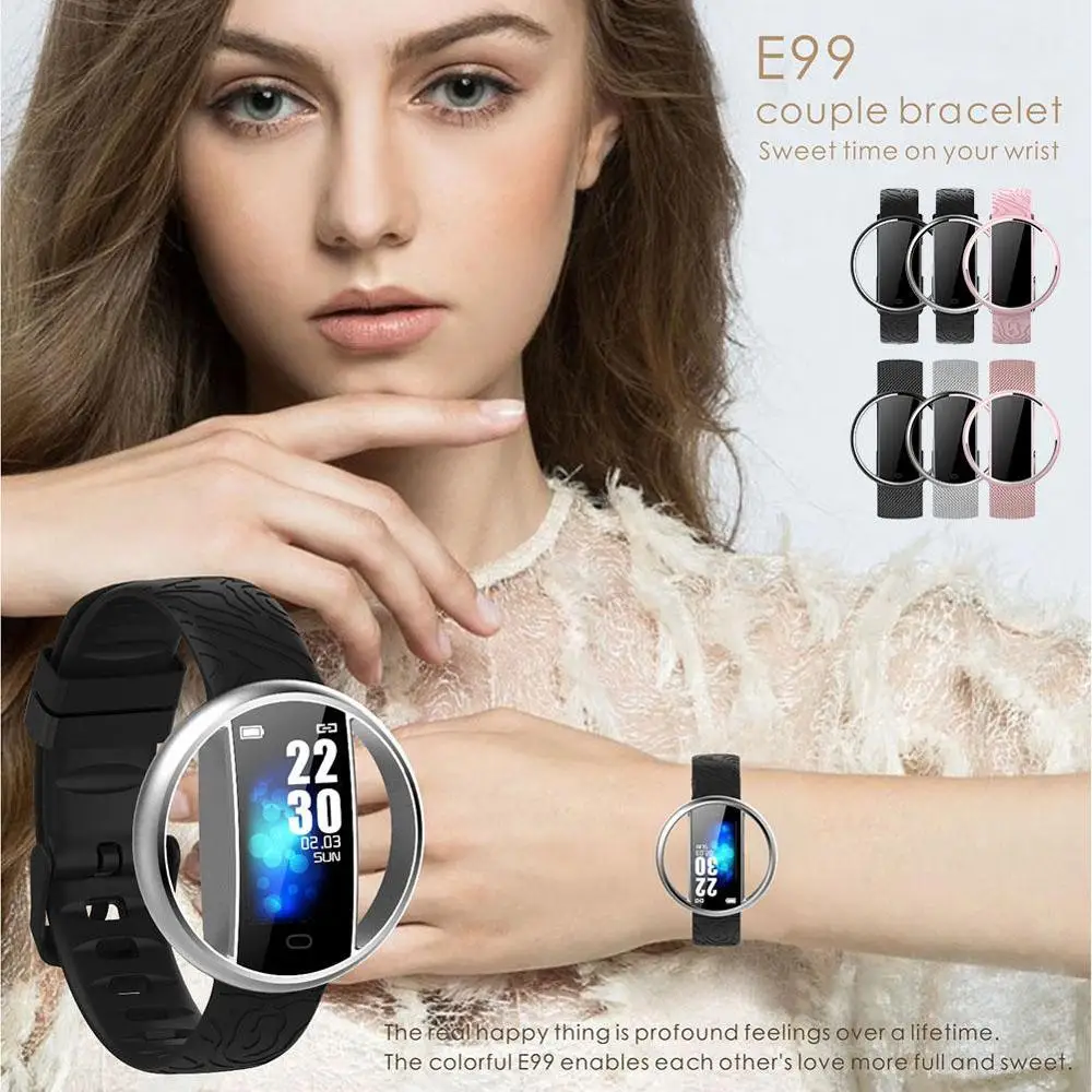 E99 Смарт-часы Bluetooth шаг монитор сердечного ритма кровяное давление кислородный сон фитнес-трекер IP67 водонепроницаемый спортивный браслет