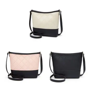 

Women's Rhombic Leather Bucket Shoulder Bag Phone Purse Satchel Crossbody