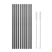  10Pcs Reusable Drinking Straw Metal Straws 304 Stainless Steel Straws Set with Brush Bar Cocktail Straw for Glasses Drinkware 