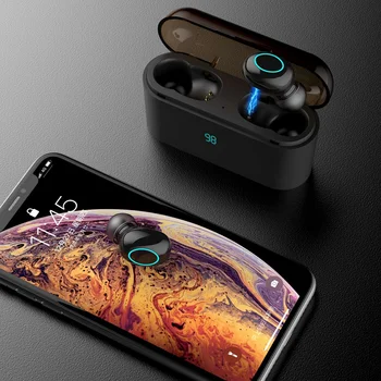 

TWS Bluetooth Earphone Contact Control Mini Earbud with Mic LED Power Display Charge Box Wireless 3D Stereo Music Play Headset