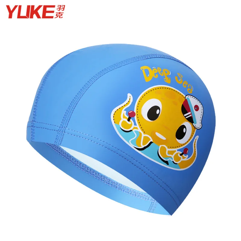 YUKE шапочка для плавания с рисунками для мальчиков и девочек, детские водонепроницаемые шапочки для купания, детские шапки для бассейна, цветная детская шапка для дайвинга - Цвет: C3