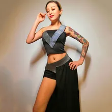 Джазовые танцевальные костюмы для женщин, черная певица, одежда для выступлений в ночном клубе, Dj, дискотека, танец на шесте, Gogo, танцоры, Рейв, наряд DC3484