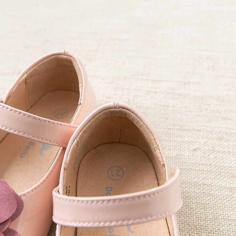 DB12851 Dave Bella spring baby girl floral leather shoes children brand pink shoes