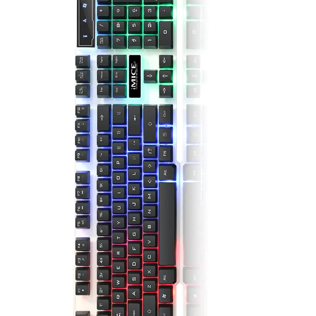 Игровая клавиатура iMice 104 колпачки RGB Механическая с подсветкой ощущение клавиатуры игровые клавиатуры с RU наклейкой для ПК ноутбука компьютера