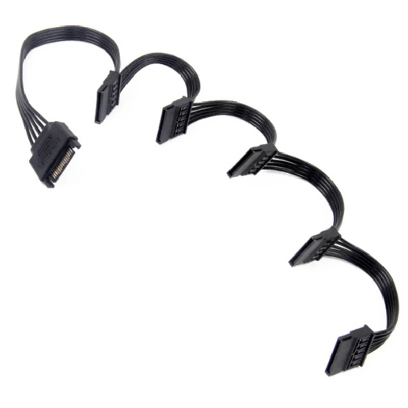 

15 Pin SATA Power Extension Hard Drive Cable 1 Male to 5 Female Power Supply Splitter Adapter Cable For DIY PC Sever