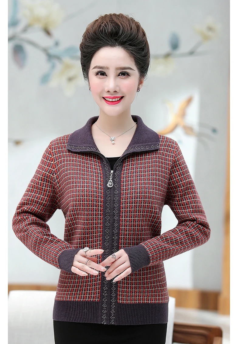 ASLTW Lattice Cardigan Woman New Autumn Winter Zipper Cardigan Feminino Plus Size Outwear Coat Knitted Lapel Thick Sweater Women