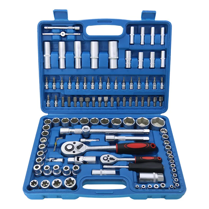 

108pcs Socket Car Repair Toolbox Multifunctional Large, Medium and Small Flying Ratchet Wrench Set Hardware Combination