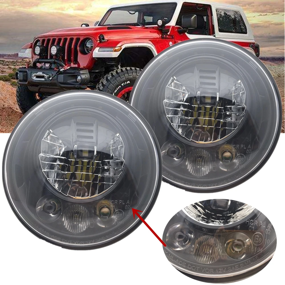 2 шт. автомобильные круглые 7 дюймов фары подходят для Jeep Wrangler JK TJ для Lada 4X4 городской внедорожный автомобиль аксессуары Автомобильные фары