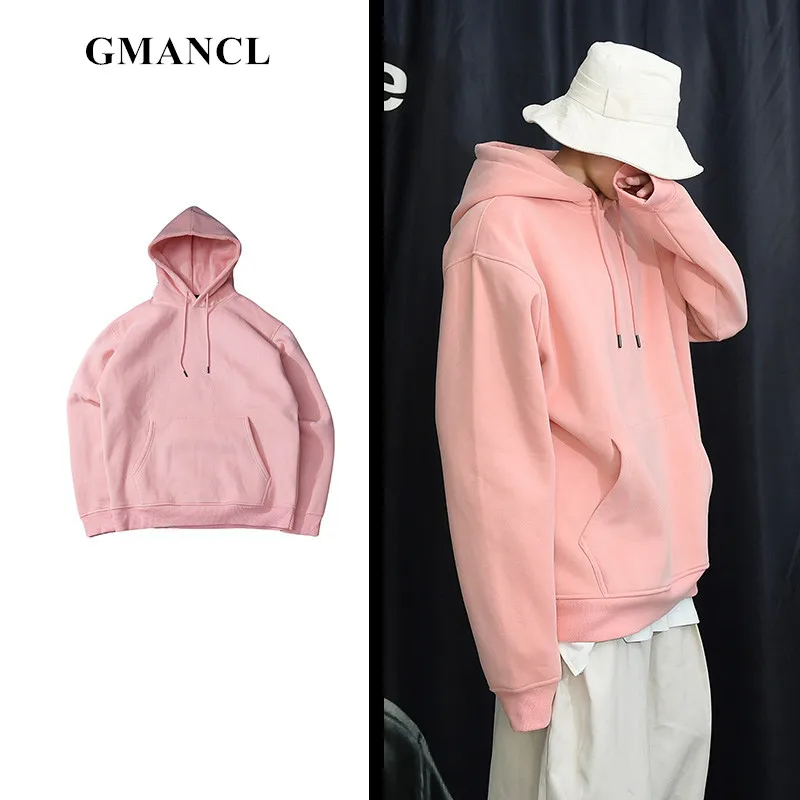 

Kanye WEST Oversized Men Harajuku solid color Casual Hooded Sweatshirt Autumn man Streetwear Hip hop cotton pullover Hoodies