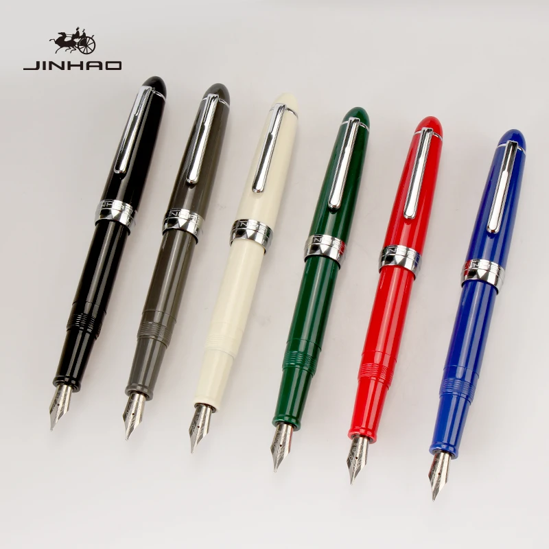 Jinhao 992 на высоком каблуке Модные прозрачные Цвет перьевая ручка с 0 5mm F Перо смолы