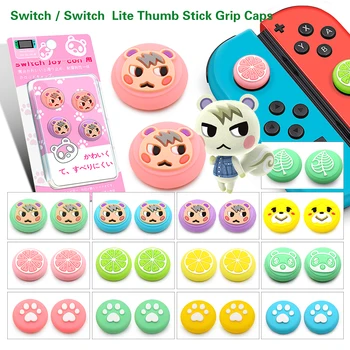 

4 Pcs Gaming Rubber Thumb stick Grip Cover for Switch Lite Joycon Controllers Button Stick, Switch Analog Joy Con Joystick