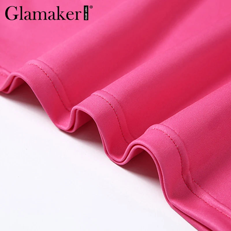Glamaker, Розовое женское платье без бретелек, миди, с открытыми плечами, градиентное, облегающее платье, женское сексуальное платье с открытой спиной и длинным рукавом, Ретро стиль