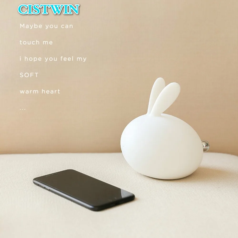 Горячая Xiaomi сотрудничество бренд 3 жизни лампа в форме кролика цветной Led pat светильник USB Перезаряжаемый силиконовый Ночной светильник с мягкой ручкой