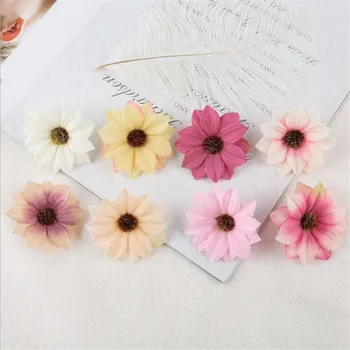

24pcs 6cm European Oil Painting Chrysanthemum Simulation Flower Heads Wedding Party Home Decoration DIY Wreath Scrapbook Gift