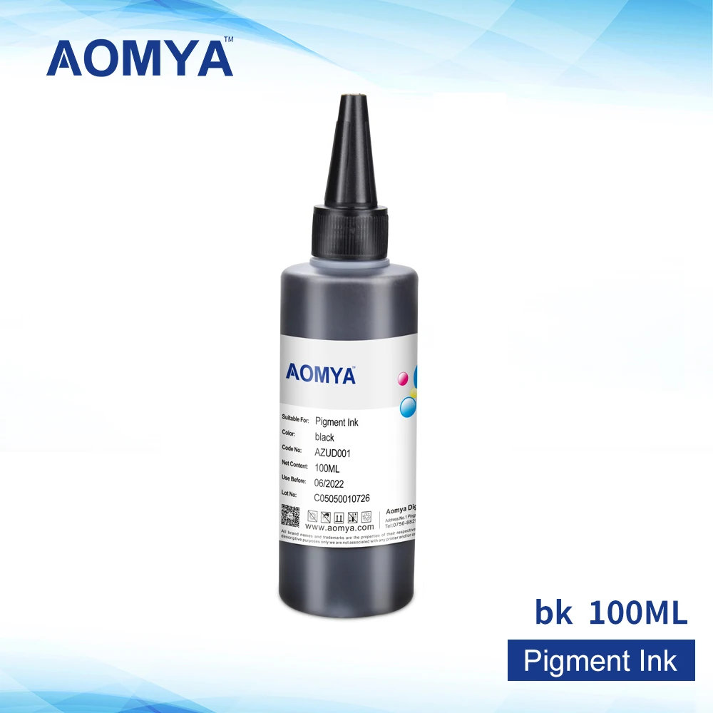 Aomya 100ml Black Ink Pigment Based Ink Compatible For Hp Inkjet