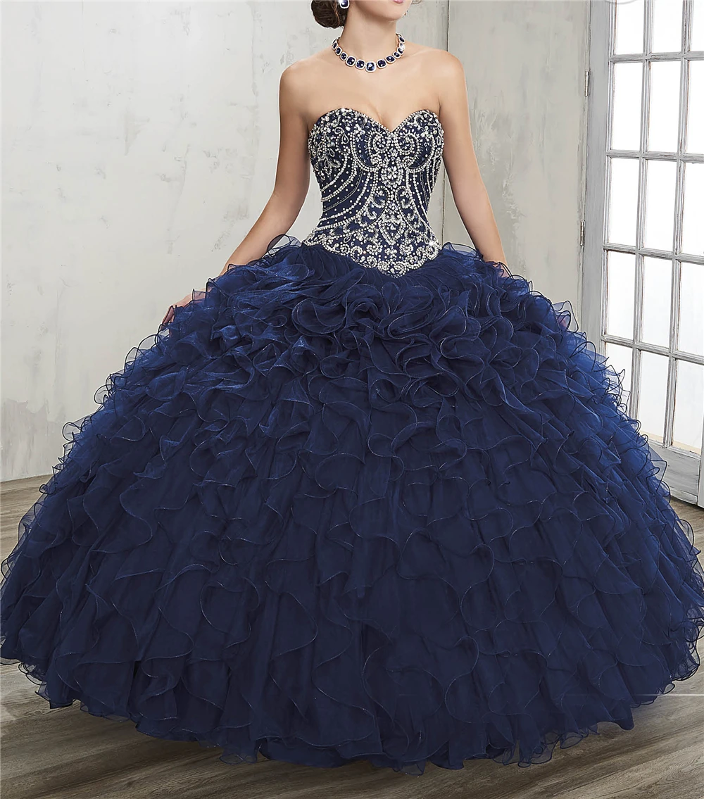 Темно-синее платье Vestido Robe De BalL; милое 16 платье с пиджаком с милым вырезом; vestido de 15 anos vestidos de quinceaneras