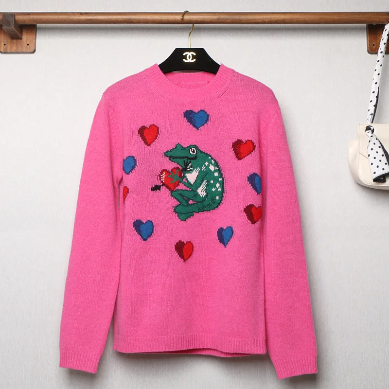 

Early Autumn New Star Nethong Knitted Sweater with The Same Jacquard Round Neck Pullovers O-Neck Women Sweaters 2019
