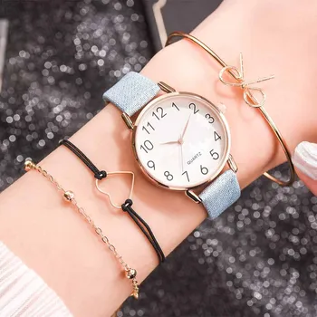 

Fashion Women Watch Small And Delicate European Beauty Simple Casual Bracelet Watches Suit Minimalist Simple Clock Reloj Mujer