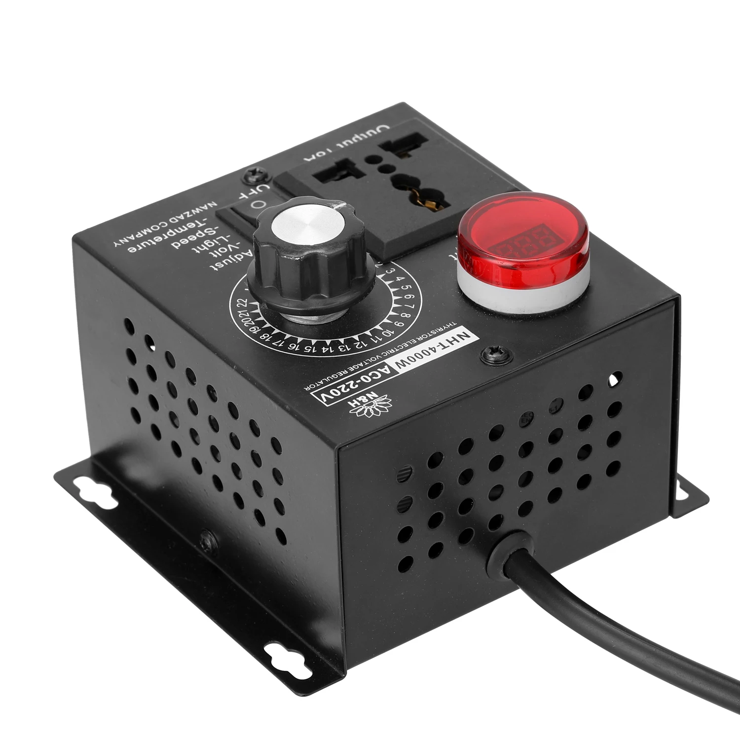 Heavy Duty 4000W Motor Speed Controller - 220V SCR Voltage Regulator Dimmer With Case & Cooling Fan
