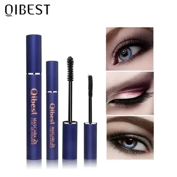 

QIBEST 4D Sily Mascara Fiber Set Slim Mascara Makeup Silk Graft Growth Professional Curling Eyelashes Black Fiber Thick Cosmetic