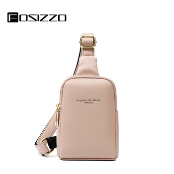 

FOSIZZO Shoulder Bag For Women 2020 New Fashion PU leather Crossbody Bag Large Compartment Solid Zipper Chest Bag FS5001