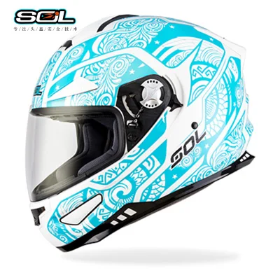 SOL SF-5 флип-ап мотоциклетный шлем с двойными линзами Анти-туман объектив мотоциклетный гоночный шлем Мужской Женский костюм DOT утвержден - Цвет: C