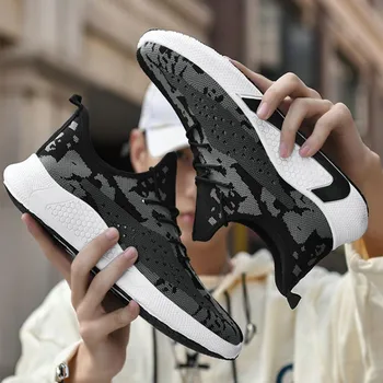 

tissus кроссовки Fly knit shoes men shoes casual shoes men shoes sneakers men breathable mesh soft sole shoes tenis homem
